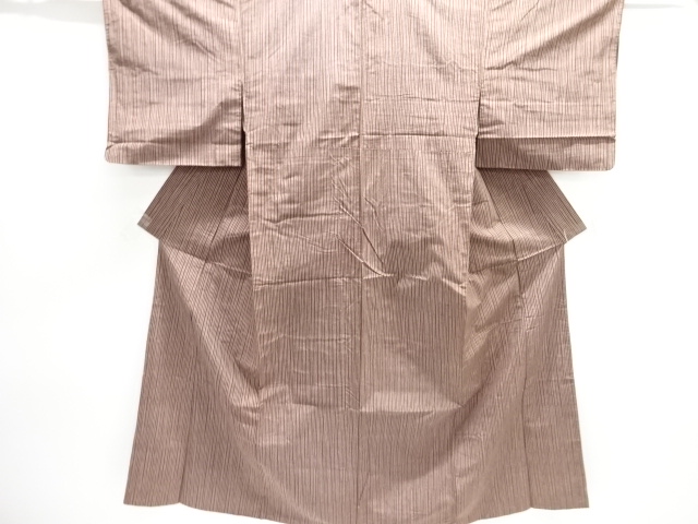 JAPANESE KIMONO / ANTIQUE TSUMUGI KIMONO / STRIPES WOVEN